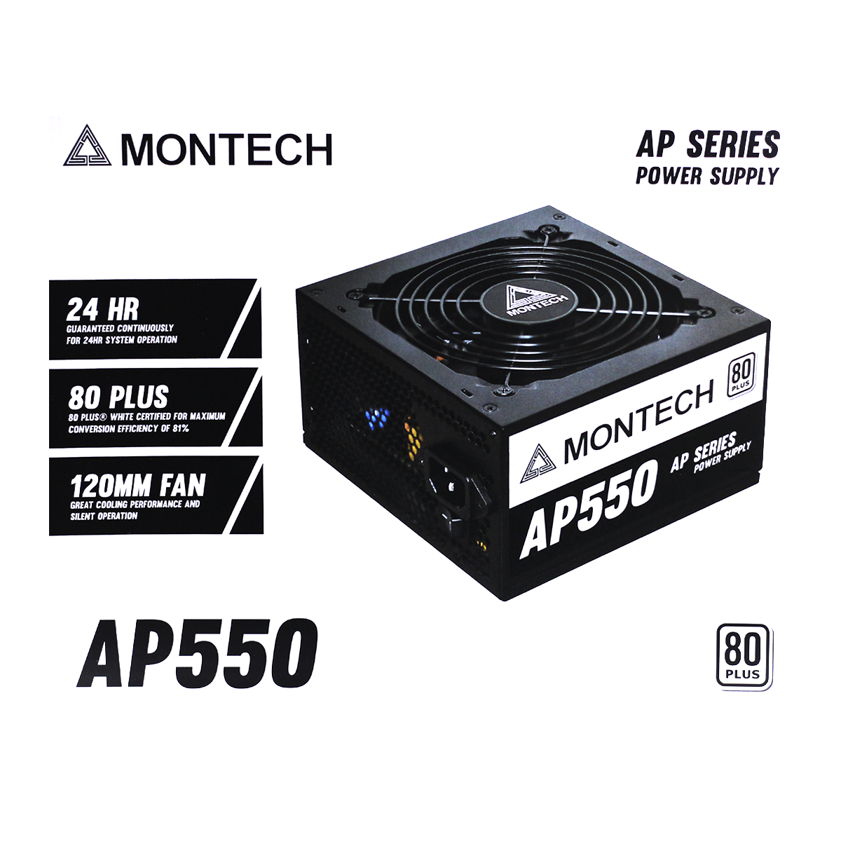 187 - Fonte Montech AP550, 550W, 80 Plus White, PFC Ativo, AP550 - Imagem 2