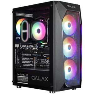 043 - Gabinete Gamer Galax Revolution-05, Mid Tower, Vidro Temperado, ATX, Black, Sem Fonte, Com 4 Fans