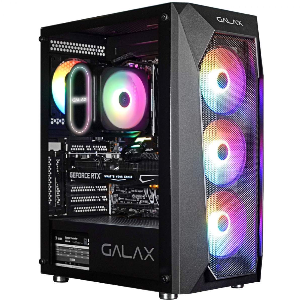 043 - Gabinete Gamer Galax Revolution-05, Mid Tower, Vidro Temperado, ATX, Black, Sem Fonte, Com 4 Fans