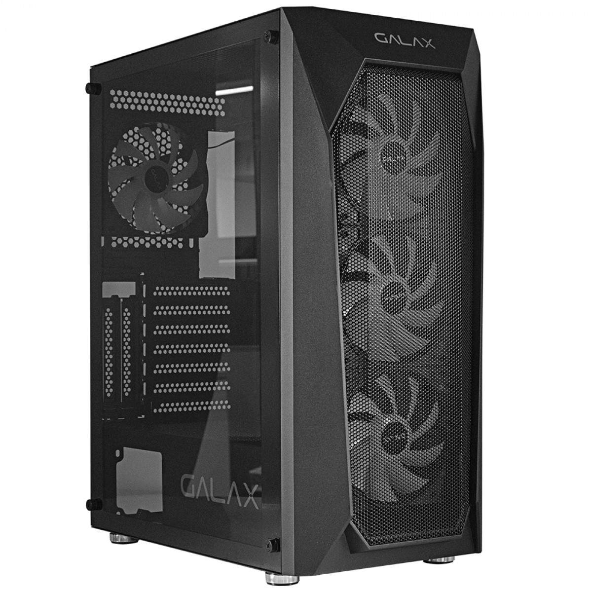 043 - Gabinete Gamer Galax Revolution-05, Mid Tower, Vidro Temperado, ATX, Black, Sem Fonte, Com 4 Fans - Imagem 2