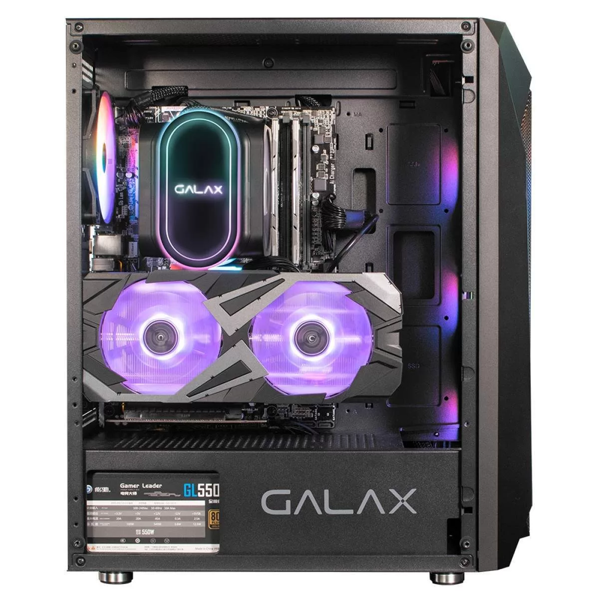 043 - Gabinete Gamer Galax Revolution-05, Mid Tower, Vidro Temperado, ATX, Black, Sem Fonte, Com 4 Fans - Imagem 5