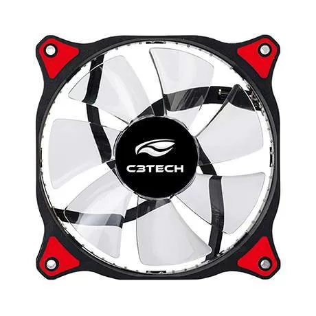 050 - COOLER FAN PARA GABINETE 120x120x25 30 LEDS VERMELHO F7-L130RD C3 TECH - Imagem 2