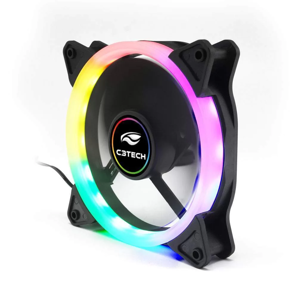 046 - COOLER FAN PARA GABINETE 120x120x25 LED RGB F7-L200RGB C3 TECH - Imagem 2