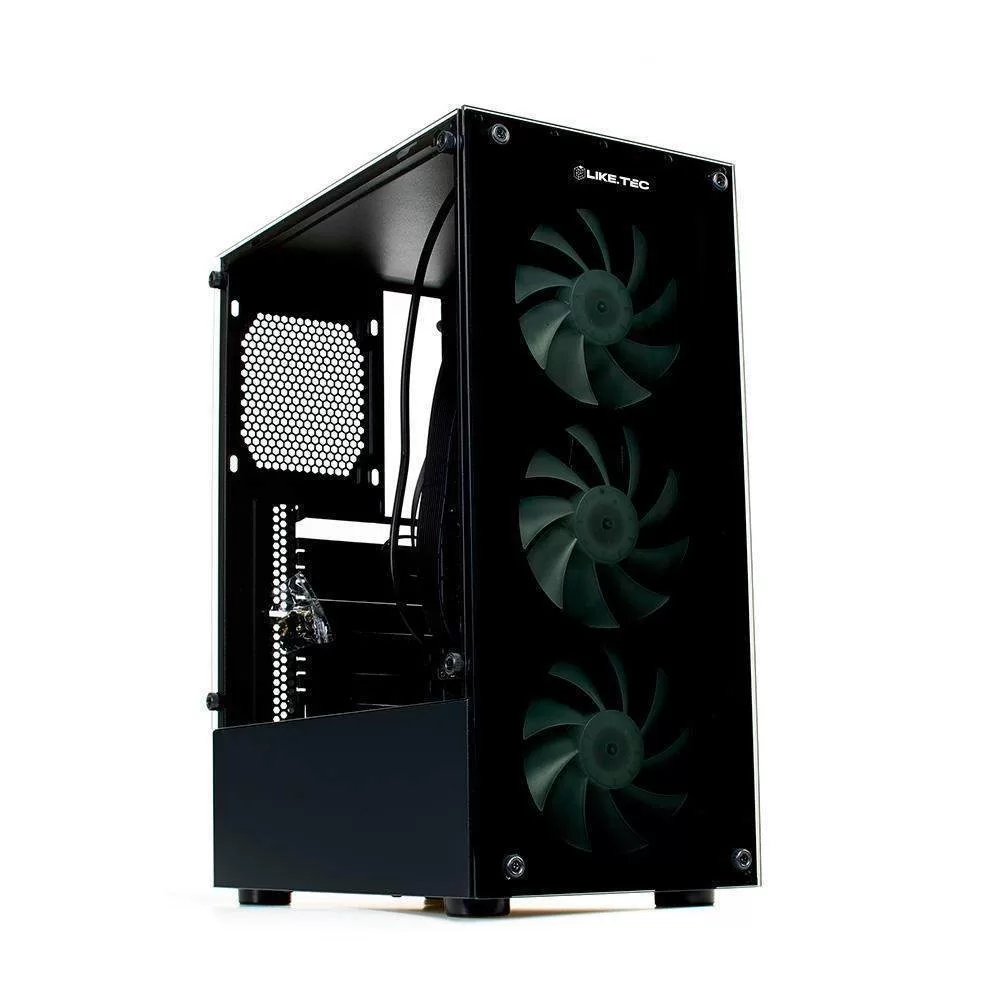 042 - Gabinete Gamer Liketec Matrix, Mid Tower, RGB, M-ATX, Mini-ATX, ATX, Lateral e Frontal em Vidro Temperado, 3x Cooler Fan RGB, Preto - GL-MATRIX-1 - Imagem 11