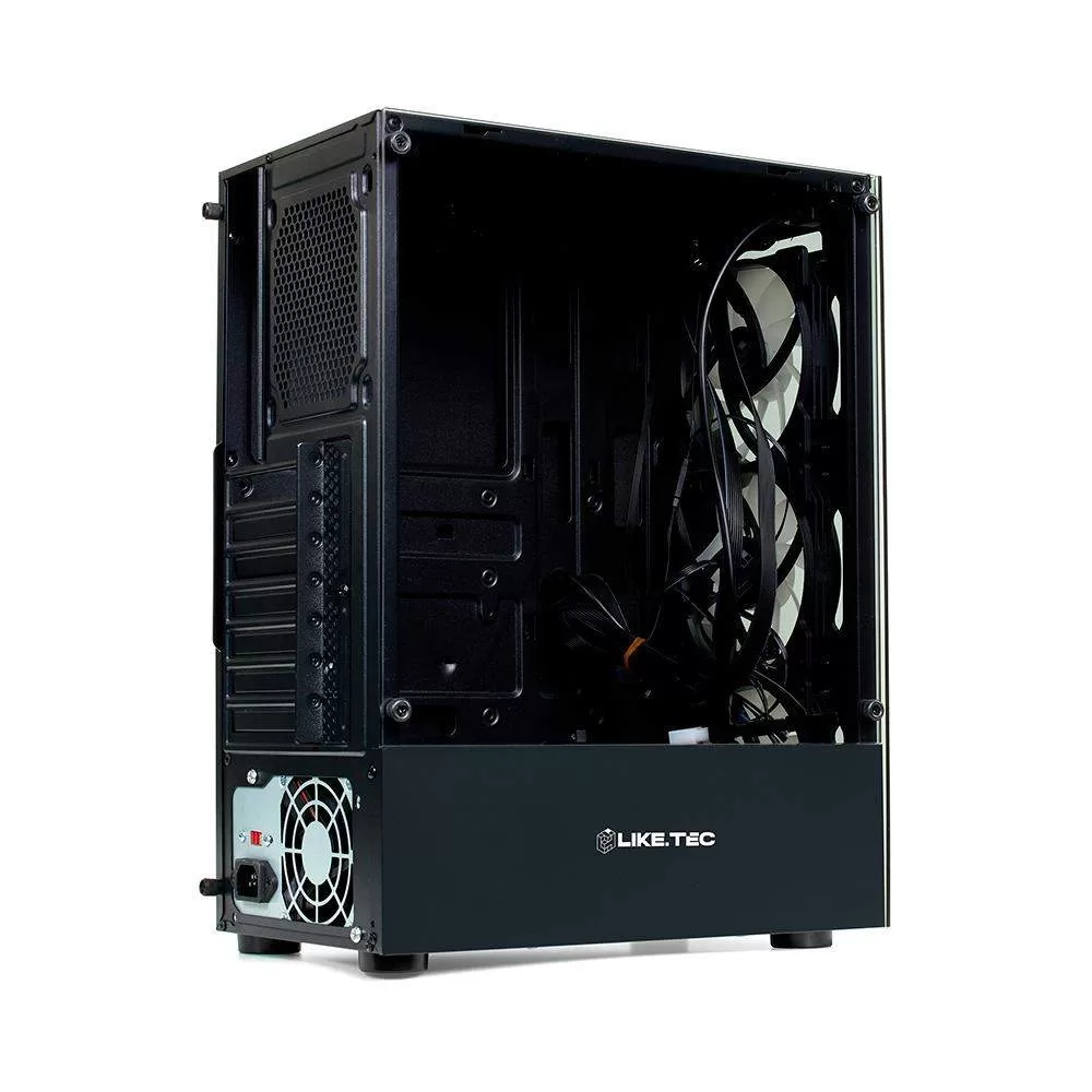 042 - Gabinete Gamer Liketec Matrix, Mid Tower, RGB, M-ATX, Mini-ATX, ATX, Lateral e Frontal em Vidro Temperado, 3x Cooler Fan RGB, Preto - GL-MATRIX-1 - Imagem 6