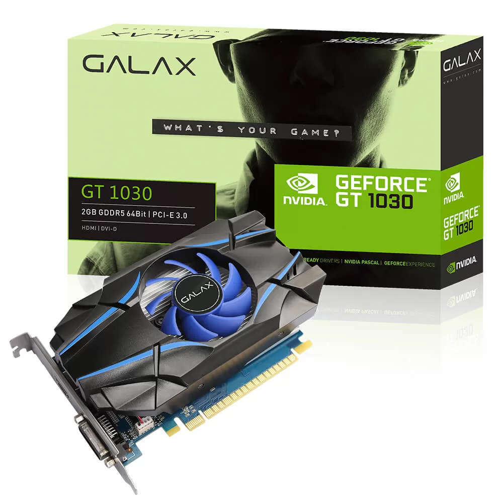 023 - Placa de Video Nvidia GT1030 2GB GDDR5 64B GALAX 30NPH4HVQ4ST