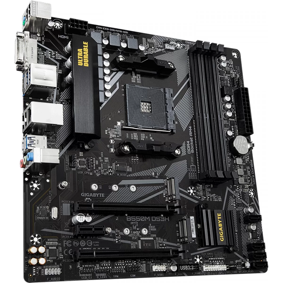 136 - Placa Mãe Gigabyte B550M DS3H, Chipset B550, AMD AM4, mATX, DDR4 - Imagem 4