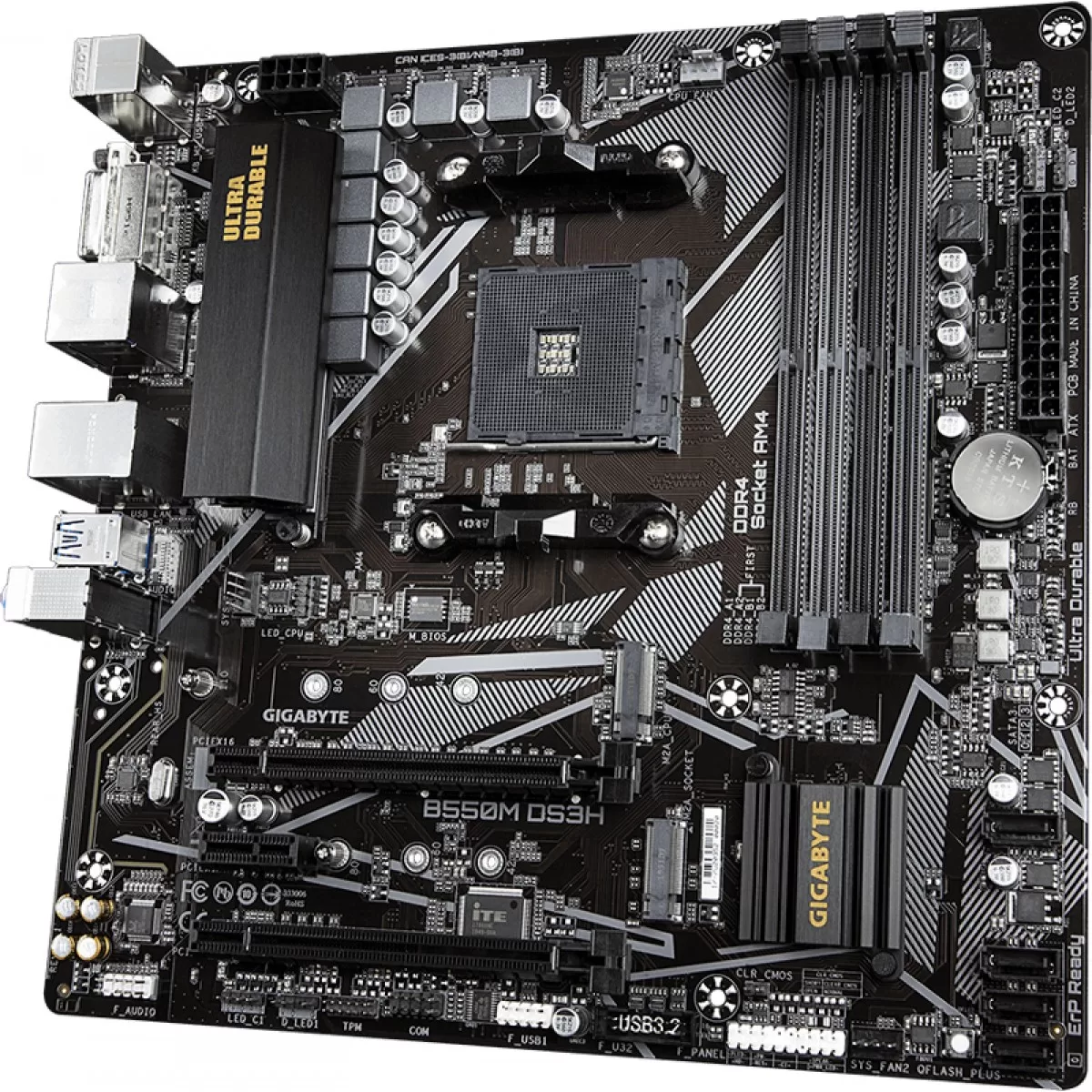 136 - Placa Mãe Gigabyte B550M DS3H, Chipset B550, AMD AM4, mATX, DDR4 - Imagem 2