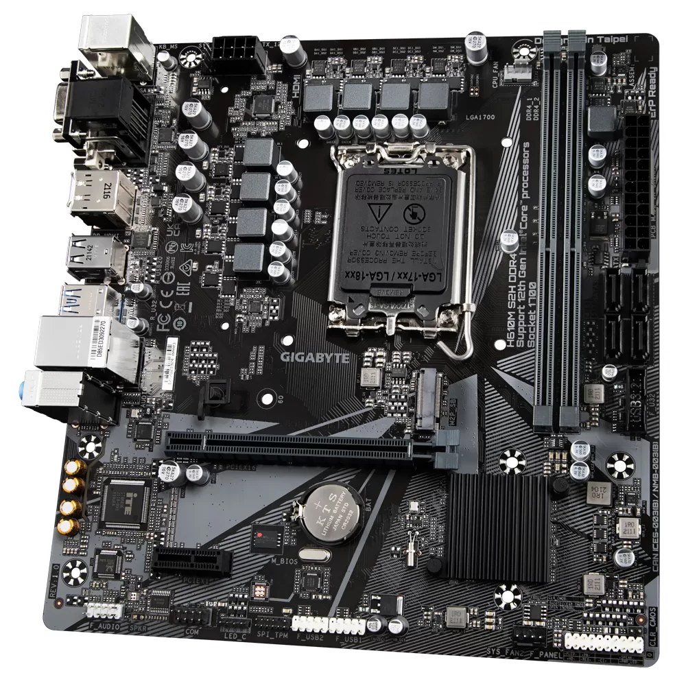 142 - Placa Mãe Gigabyte H610M S2H, Intel LGA1700, Micro ATX, DDR4, (rev. 1.1) - Imagem 2