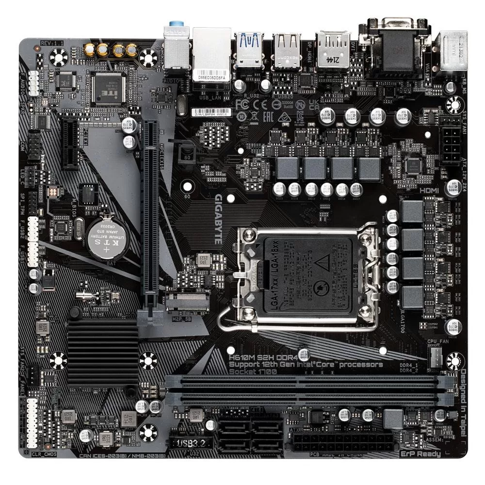 142 - Placa Mãe Gigabyte H610M S2H, Intel LGA1700, Micro ATX, DDR4, (rev. 1.1) - Imagem 4