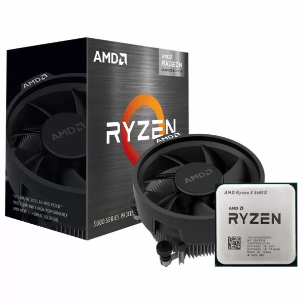 128 - Processador AMD Ryzen 5 5600 3.5GHz (4.4GHz Turbo), 6-Cores 12-Threads, Cooler Wraith Stealth, AM4, 100-100000927BOX