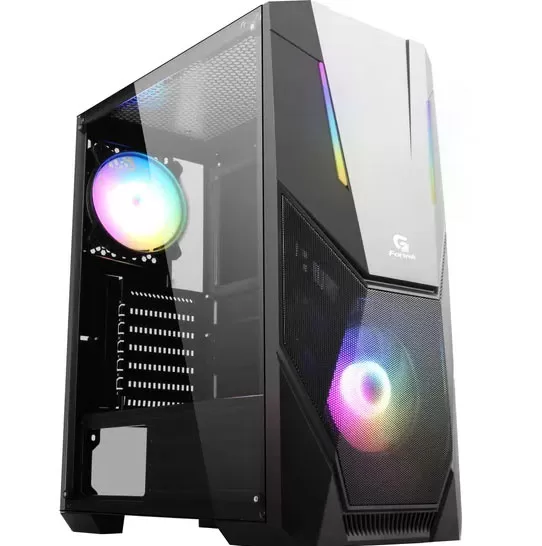 329 - GABINETE GAMER MID TOWER RGB BLACK HAWK PRETO 70570 FORTREK