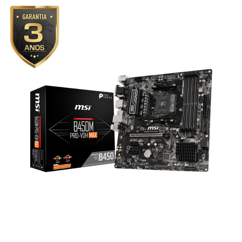 299 - Placa MAE MSI B450M Pro-vdh MAX - AMD Ryzen AM4 - DDR4 - Matx - Vga/hdmi/dvi - Imagem 5
