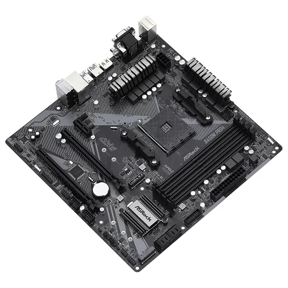 297 - Placa Mãe ASRock B450M Pro4 R2.0 Socket AM4 / VGA / DDR4 - Imagem 2
