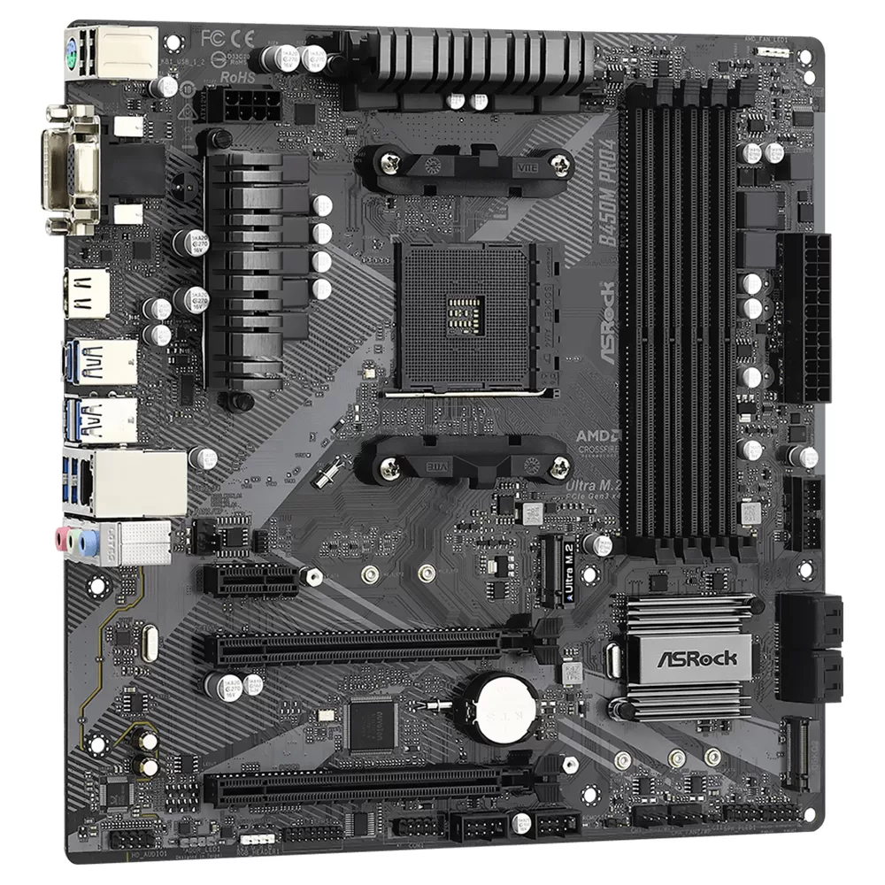 297 - Placa Mãe ASRock B450M Pro4 R2.0 Socket AM4 / VGA / DDR4 - Imagem 3