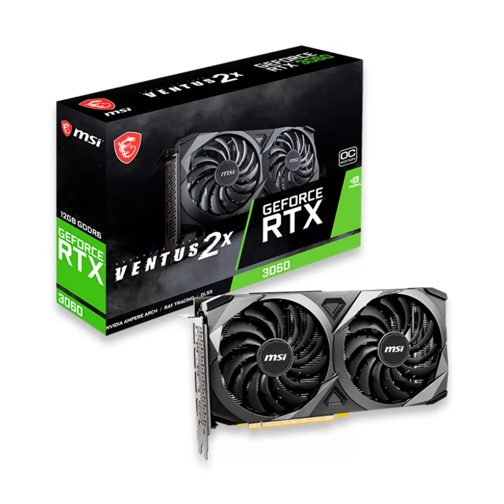 410 - Placa de Vídeo RTX 3060 12GB GDDR6 VENTUS 2X OC MSI 912-V397-856