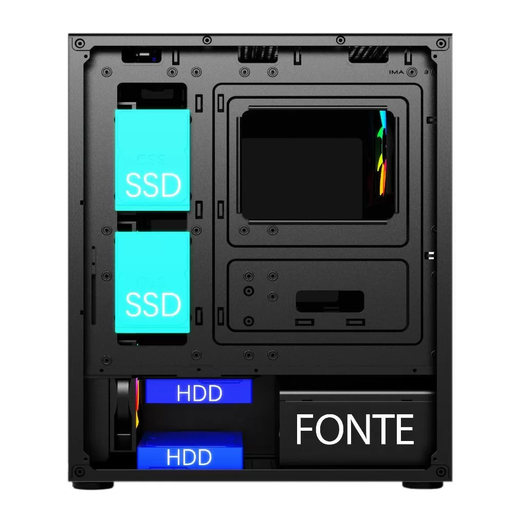 385 - Gabinete Gamer Evolut Ashe EG-811, Mid Tower, RGB, Full-Window em Vidro Temperado - Imagem 4