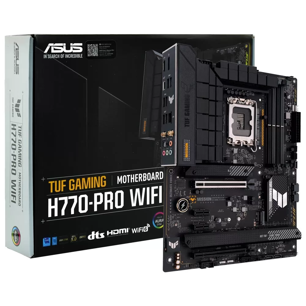 375 - Placa Mãe ASUS TUF Gaming H770-PRO Wi-Fi Socket LGA 1700 - DDR5