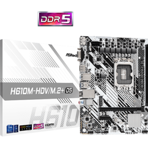 367 - Placa Mãe ASRock H610M-HDV/M.2+ D5 Socket LGA 1700 / VGA / DDR5