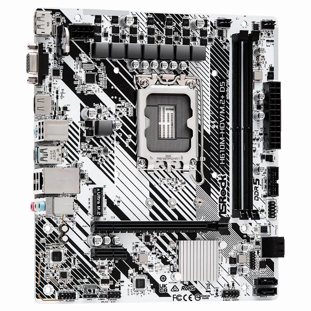 367 - Placa Mãe ASRock H610M-HDV/M.2+ D5 Socket LGA 1700 / VGA / DDR5 - Imagem 3