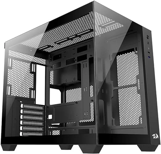 384 - Redragon GABINETE GAMER MID TOWER SEM FAN SEM FONTE CA-604B WIDELOAD LITE PRETO