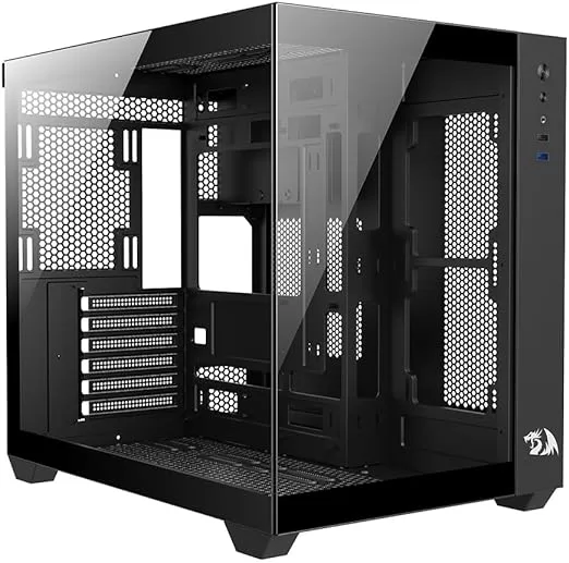 384 - Redragon GABINETE GAMER MID TOWER SEM FAN SEM FONTE CA-604B WIDELOAD LITE PRETO - Imagem 2