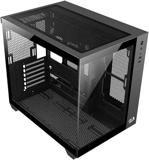 384 - Redragon GABINETE GAMER MID TOWER SEM FAN SEM FONTE CA-604B WIDELOAD LITE PRETO - Imagem 3