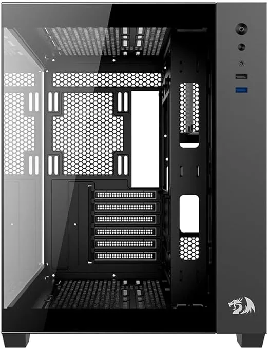 384 - Redragon GABINETE GAMER MID TOWER SEM FAN SEM FONTE CA-604B WIDELOAD LITE PRETO - Imagem 4