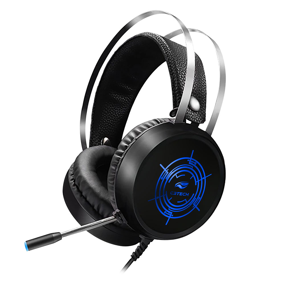 558 - HEADSET GAMER ESTEREO HARRIER PRETO LED RGB PH-G330BKV2 USB C3 TECH